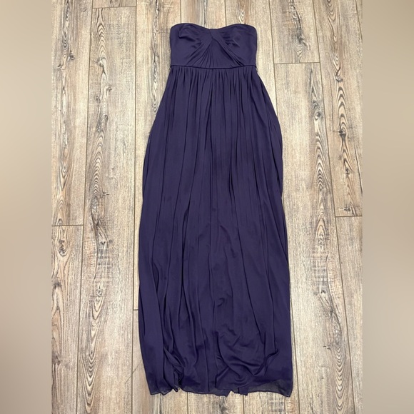 David’s Bridal Strapless Chiffon Dress – Plum, Size 6 (no waist band) - Picture 4 of 7